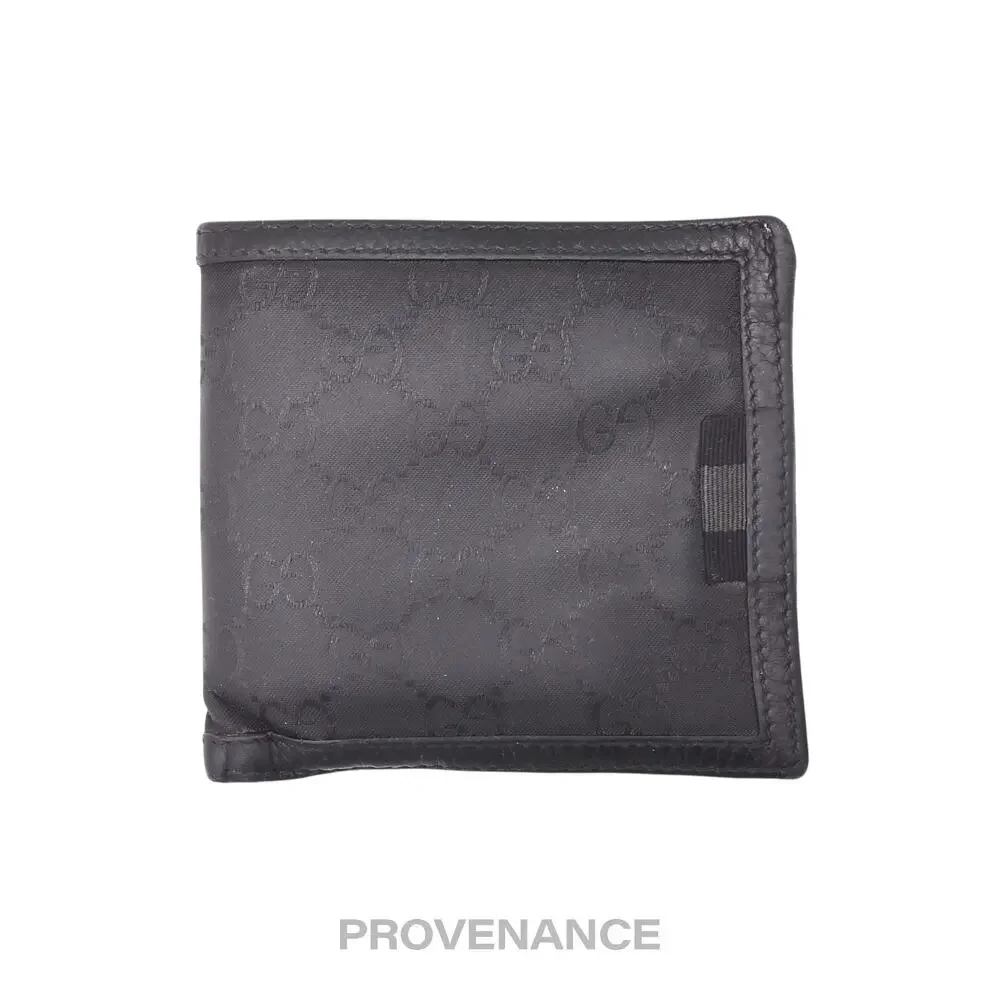 🔴 Gucci Web Bifold Wallet - GG Canvas Black Leather